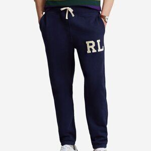 Polo Ralph Lauren Navy Fleece Jogger Sweatpants RL Logo